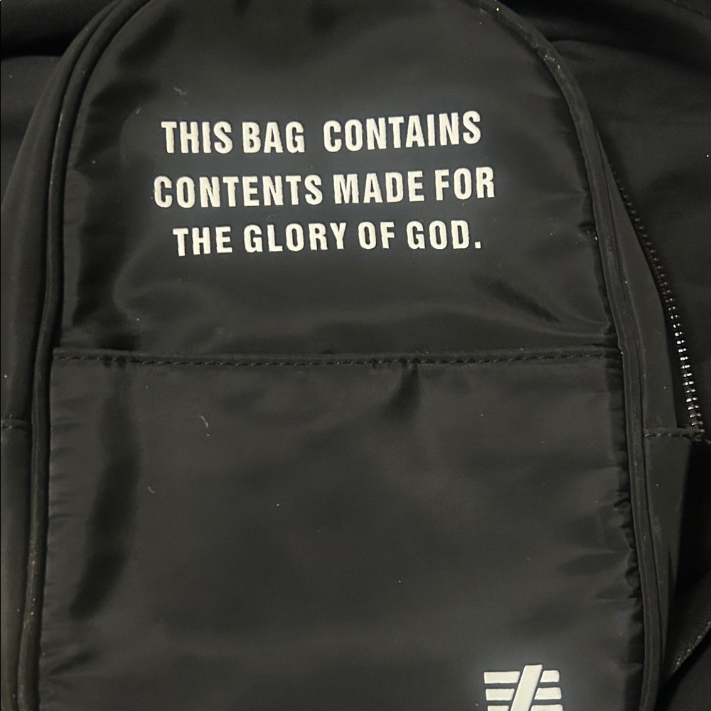 Black Men's Backpack with Inspirational Text - Compact Daily Carry